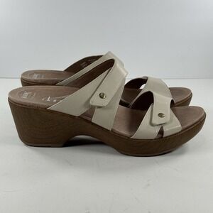 Dansko Sandler Walking Co. Cream Leather Slide Sandal‎ Comfort Clog Women's 40